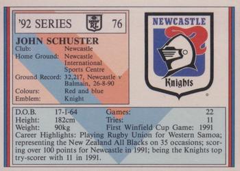 1992 Regina NSW Rugby League #76 John Schuster Back